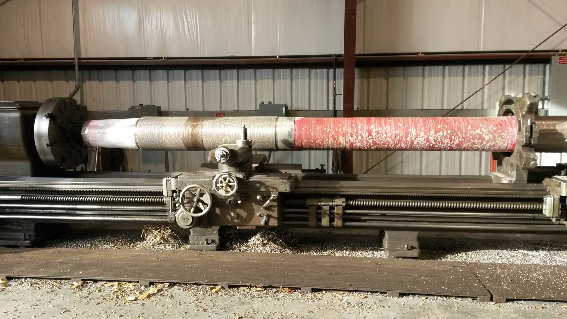 Shaft repair work in progress